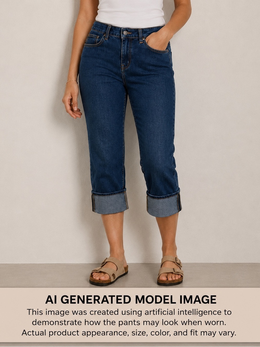 Calvin Klein Women's Jeans Cropped Cuffed Size 8